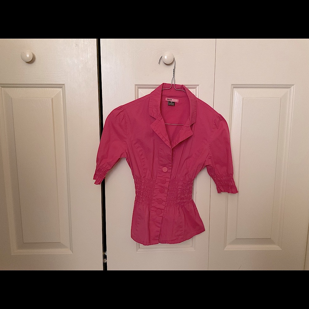 MAX Rave Hot Pink Collared Shirt (Size XS)